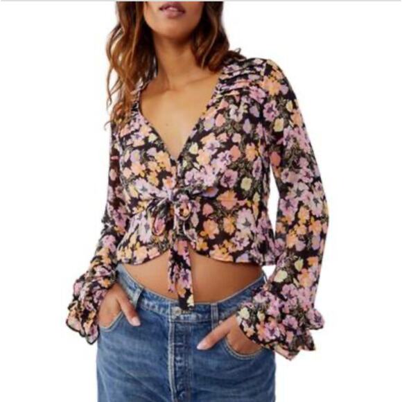 Free People Women's Maybel Blouse Size Medium - Picture 1 of 7